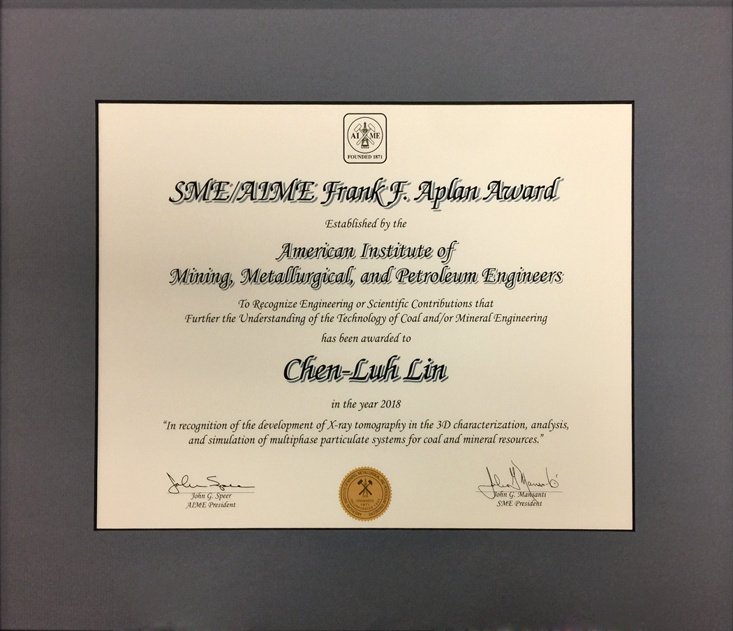 AIME Frank F. Aplan Award